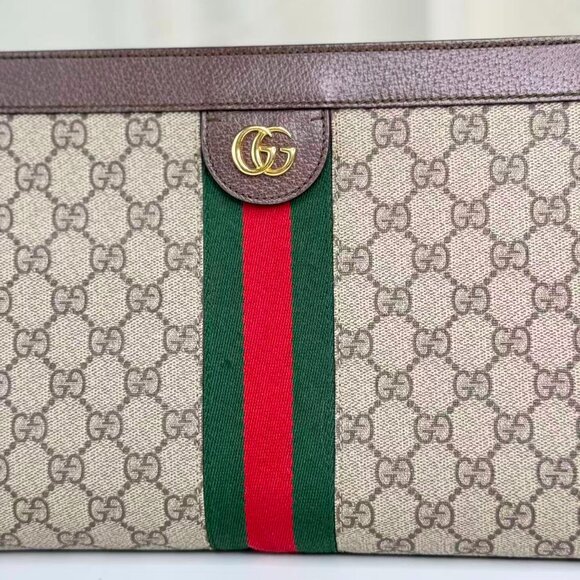 Gucci GG Logo Supreme Large Ophidia Large Shoulder Bag with Iconi Chian - Picture 9 of 10